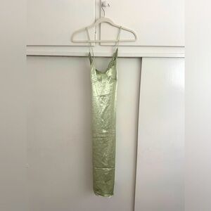 NWT! Super pretty faux silk mint dress! Perfect for weddings!